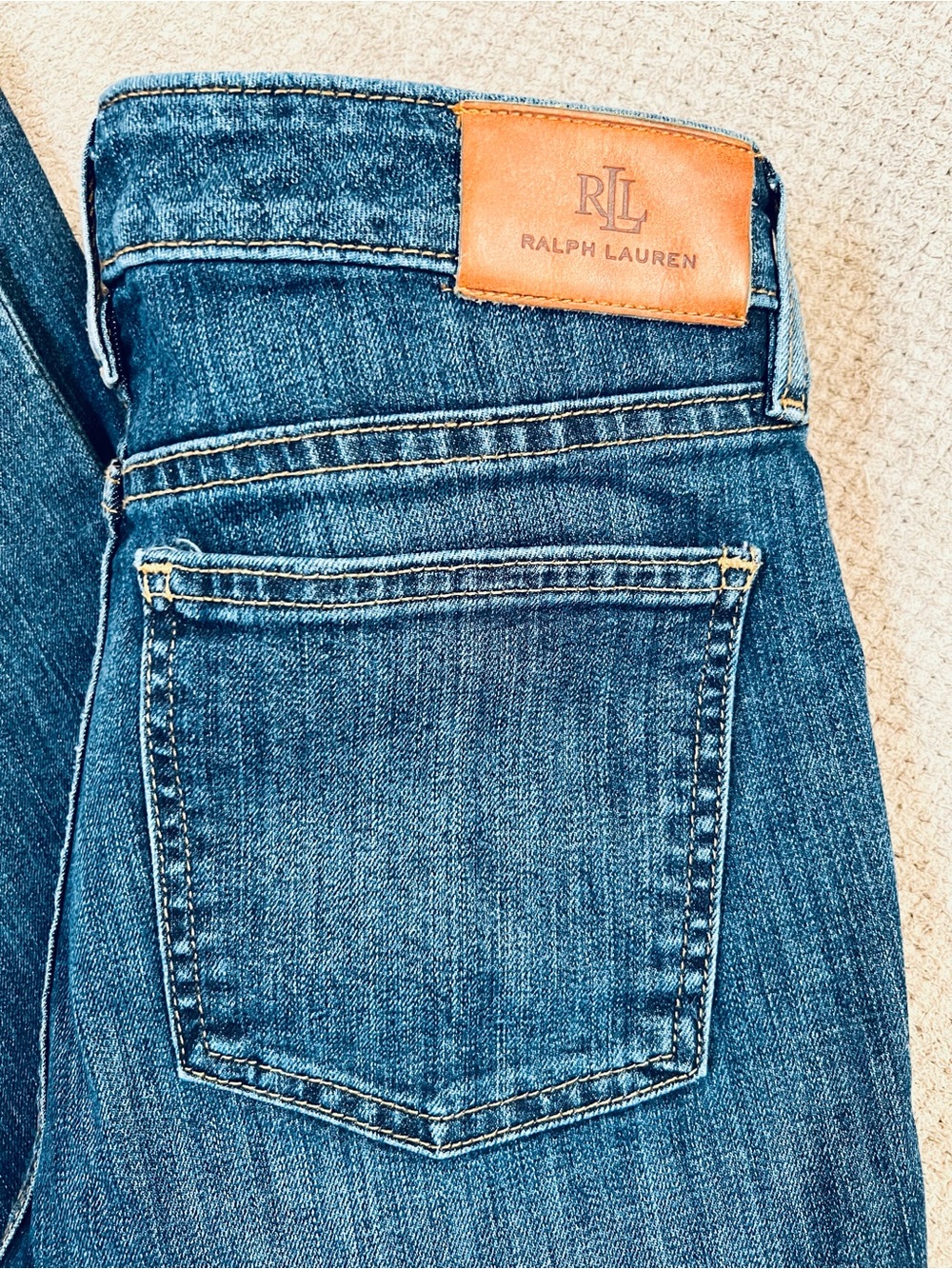 Lauren Ralph Lauren Women’s Size 10 Mid Rise Straight Leg Dark Wash Denim Jeans - Picture 6 of 12